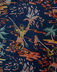 SUN SURF (サンサーフ)　半袖ハワイアンシャツ　SS38316　"TORCH FISHERMAN"　ブラック