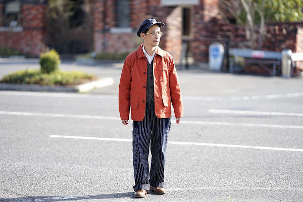 HEAD LIGHT (ヘッドライト)　ストライプデニム・オーバーオール　HD42498　"SPECIAL WOVEN STRIPE DENIM LOW BACK OVERALLS"　ワンウォッシュ