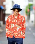 SUN SURF (サンサーフ)　長袖ハワイアンシャツ　SS29205　"SOUTH SEA OUTRIGGER"　レッド