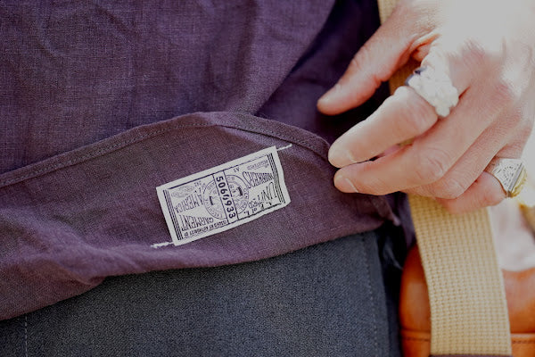 Dapper's (ダッパーズ)　リネン・プルオーバーシャツ　1623　"Round Placket Miners Pullover Shirts"　グレープ
