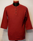 DALEE'S (ダリーズ)　6分袖ヘンリーネックTシャツ　"Rail Nit.B (レイルニット.B)"　...RAIL ROAD KNIT　フェルトレッド