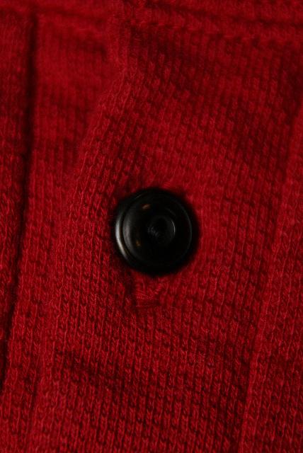 DALEE'S (ダリーズ)　6分袖ヘンリーネックTシャツ　"Rail Nit (レイルニット)"　...RAIL ROAD KNIT　レッド