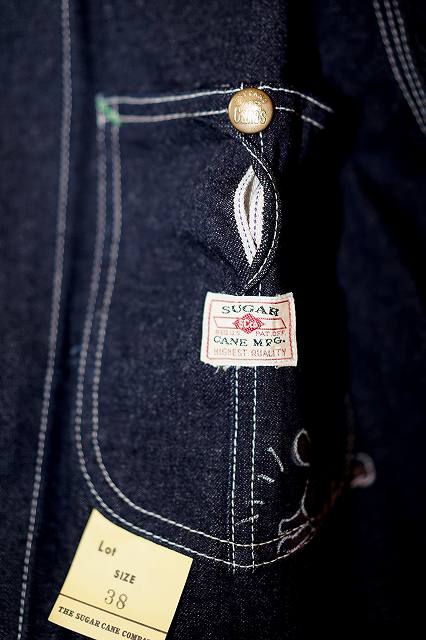 SUGAR CANE (シュガーケーン)　11oz.ブルーデニム・ワークコート　SC15449　"1920's CARTOON WORK COAT"　インディゴデニム・ワンウォッシュ