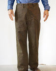 Dapper's (ダッパーズ)　ワイドワークトラウザース　1676　"Classical Army Style Wide Trousers"　オリーブブラウンサージ