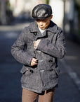 Dapper's (ダッパーズ)　レザーキャスケット　1669　"40’s Style Classic Horsehide Leather Casquette"　R.ブラック (ブラウンベース)