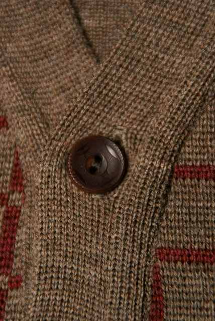 Dapper's (ダッパーズ)　ニットベスト　1215　"Classic Woolen Plaid Waistcoat"　カーキ杢/ボルドー