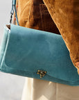 Dapper's (ダッパーズ)　ミニショルダーバッグ　1530　"Horsehide Leather Mini Shoulder Bag"　青碧ブルー