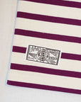 Dapper's (ダッパーズ)　8分袖Tシャツ　1574　"Three-Quarter Sleeve Border Tee"　エクリュ/パープル