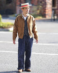 HEAD LIGHT (ヘッドライト)　ストライプデニム・オーバーオール　HD42498　"SPECIAL WOVEN STRIPE DENIM LOW BACK OVERALLS"　ワンウォッシュ