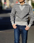 Dapper's(ダッパーズ)　ハーフジップスウェット　1660　"Classical Two Way Neck Half Zip Sweat Special Sewing Model"　ヘザーグレー