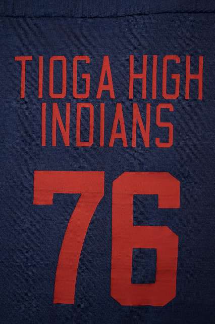 WARE HOUSE (ウエアハウス)　7分袖フットボールTシャツ　4063　"TIOGA HIGH"　ネイビー