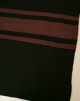 Dapper's (ダッパーズ)　ボーダーTシャツ　1247　"Three Lines Border Print Crewneck Tee"　ブラック/ワインレッド