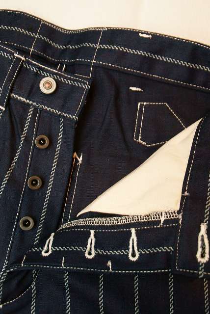 Dapper's (ダッパーズ)　ワークパンツ　1270　"Classical Railroader Work Pants"　インディゴウォバッシュ・ロープストライプ