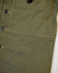 BUZZ RICKSON'S (バズリクソンズ)　ユーティリティーコート　BR15123　"U.S.M.C. M-1944 HERRINGBONE UTILITY JACKET"　オリーブ