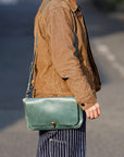 Dapper's (ダッパーズ)　ミニショルダーバッグ　1530　"Horsehide Leather Mini Shoulder Bag"　青碧ブルー
