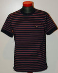 SUGAR CANE (シュガーケーン)　クルーネック・ポケットTシャツ　SC78530　"DOBBY BORDER S/S POCKET T-SHIRT"　ネイビー