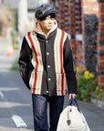 Dapper's (ダッパーズ)　レザーキャスケット　1669　"40’s Style Classic Horsehide Leather Casquette"　R.ブラック (ブラウンベース)