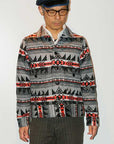 Dapper's (ダッパーズ)　ブランケットジャケット　1366　"Native Pattern Blanket A-1 Style Jacket"　ライトグレー/ブラック