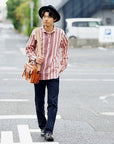 WARE HOUSE (ウエアハウス)　長袖プルオーバーシャツ　3050　"1900'S COLORED BODIES SHIRTS (ROUND COLLAR)"　レッド