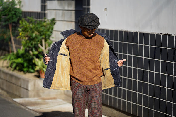 Pherrow's (フェローズ)　ウールニット　23W-PKN1　ミックス・ダークマスタード