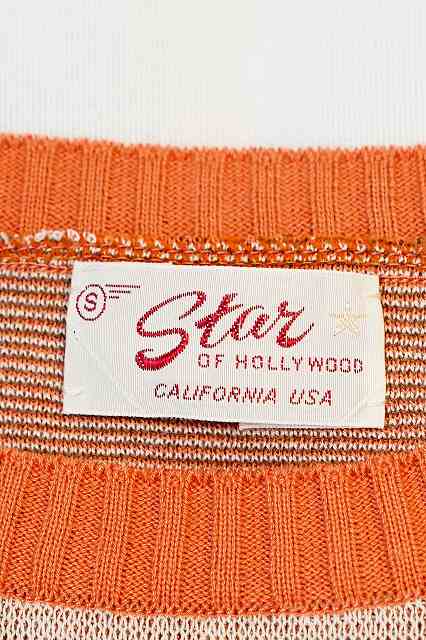 STAR OF HOLLYWOOD (スターオブハリウッド)　半袖ジャガードニット　SH90219　"BEACH GIRL"　オレンジ