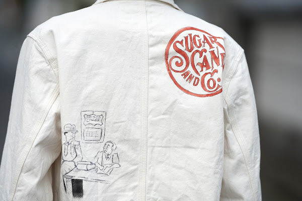 SUGAR CANE (シュガーケーン)　9oz.ツイル・ワークコート　SC15506　"1920's CARTOON WORK COAT"　ナチュラル・ワンウォッシュ