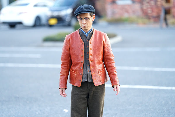Dapper's (ダッパーズ)　クラシカルベスト　1614　"Classical Stand Collar Vest"　ブラウン・コバートストライプ