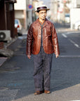 HEAD LIGHT (ヘッドライト)　ストライプデニム・オーバーオール　HD42498　"SPECIAL WOVEN STRIPE DENIM LOW BACK OVERALLS"　ワンウォッシュ