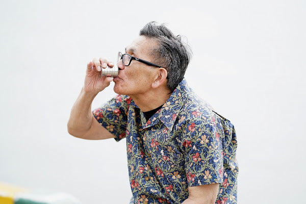 ADJUSTABLE COSTUME (アジャスタブルコスチューム)　半袖オープンカラーシャツ　AS-137　"BEST OF MORRIS IRIS PRINT OPEN SHIRT"　ブルー