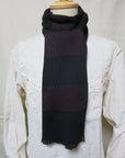 Dapper's (ダッパーズ)　ウール・マフラー　1279　"Russell Knitting Woolen Scarf by V.FRAAS"　ブラック/レッド (ボーダー)