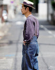Dapper's (ダッパーズ)　リネン・プルオーバーシャツ　1623　"Round Placket Miners Pullover Shirts"　グレープ