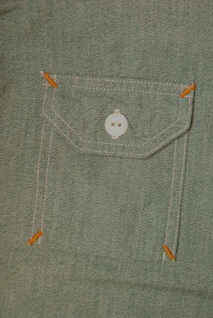 TCB (ティーシービー)　ワークシャツ　"Catlight Shirts"　コバート・グリーンシャンブレー