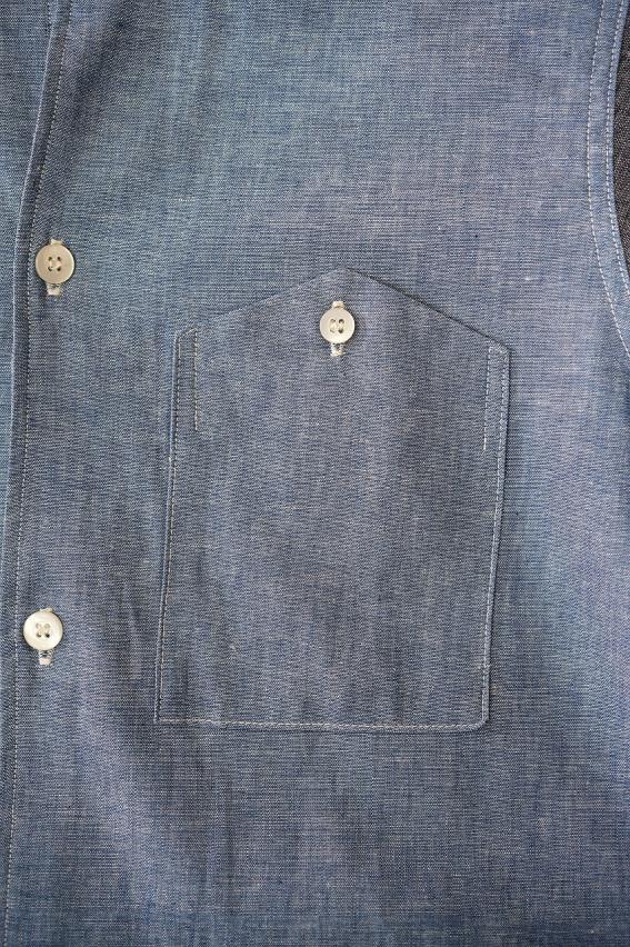 WARE HOUSE (ウエアハウス)　半袖オープンカラーシャツ　3091　"S/S OPEN COLLAR SHIRTS"　コンビシャンブレー