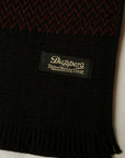Dapper's (ダッパーズ)　ウール・マフラー　1279　"Russell Knitting Woolen Scarf by V.FRAAS"　ブラック/レッド (ボーダー)