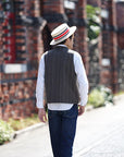 Dapper's (ダッパーズ)　クラシカルベスト　1614　"Classical Stand Collar Vest"　ブラウン・コバートストライプ