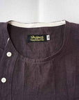 Dapper's (ダッパーズ)　リネン・プルオーバーシャツ　1623　"Round Placket Miners Pullover Shirts"　グレープ