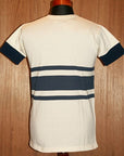 Dapper's (ダッパーズ)　ボーダーTシャツ　1247　"Three Lines Border Print Crewneck Tee"　クリーム/ネイビー
