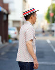 ADJUSTABLE COSTUME (アジャスタブルコスチューム)　ボーターハット (カンカン帽)　AHT-007　"Panama Boater Hat"　トリコロール