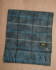 Dapper's (ダッパーズ)　ウール・マフラー　1512　"Wool & Acrylic Knitting Scarf by V.FRAAS"　サックスブルー/ブラック (ヘリンボーンチェック)