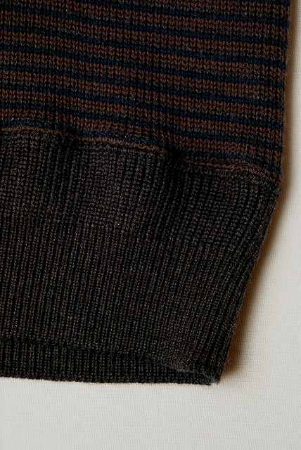 DALEE'S (ダリーズ)　Vネック・コットンニット　"ARMEE KNIT"　...ANTIQUE KNIT　US.ボーダー