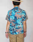 SUN SURF (サンサーフ)　半袖ハワイアンシャツ　SS38581　"CARP"　ネイビー