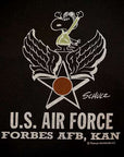 BUZZ RICKSON'S (バズリクソンズ) × PEANUTS (ピーナッツ)　長袖スヌーピーTシャツ　BR69275　"FORBES AFB, KAN"　ブラック