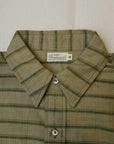 WARE HOUSE (ウエアハウス)　長袖ワークシャツ　3027　"FULL OPEN CHECK SHIRTS"　カーキ