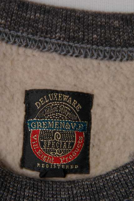 GREMEN &amp; Vill.Eight (グレメン&amp;ビルエイト)　スウェット　FLATLOCK-100　"FLATLOCK SEAM"　VIN. 黒杢グレー