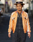 HEAD LIGHT (ヘッドライト)　ストライプデニム・オーバーオール　HD42498　"SPECIAL WOVEN STRIPE DENIM LOW BACK OVERALLS"　ワンウォッシュ