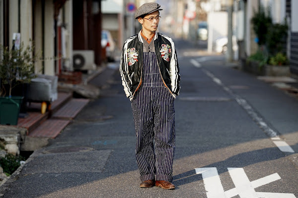 DELUXEWARE (デラックスウエア)　長袖シャツ　LV-21　"THROUGH STRIPE"　RD.オレンジ