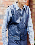 DALEE'S (ダリーズ)　レザーベスト　"Mest.C (メスト.C)"　...Horse Hide Leather Vest　ネイビー