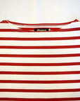 Dapper's (ダッパーズ)　8分袖Tシャツ　1651　"Three-Quarter Sleeve Border Tee"　エクリュ/レッド