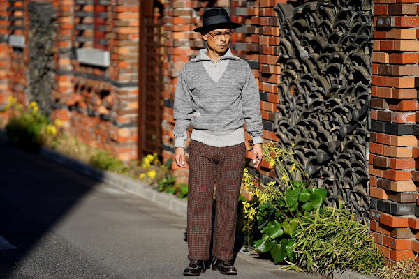 Dapper's(ダッパーズ)　ハーフジップスウェット　1660　"Classical Two Way Neck Half Zip Sweat Special Sewing Model"　ヘザーグレー