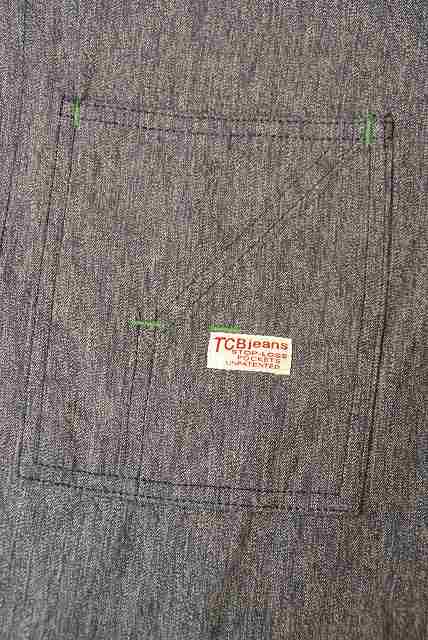 TCB (ティーシービー)　ショップコート　"Tabby's Coat"　ネイビーシャンブレー